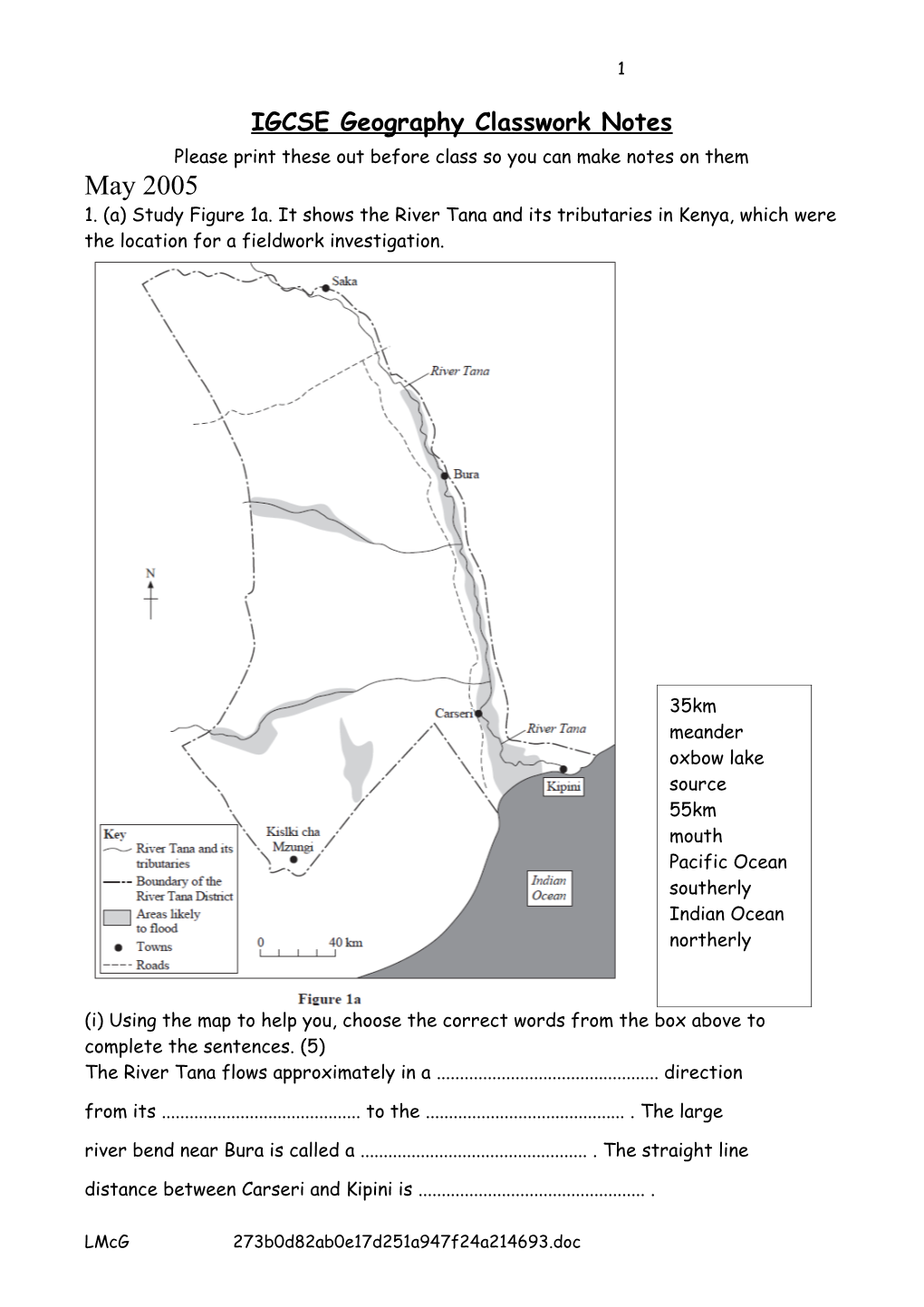 IGCSE Geography Classwork Notes s1