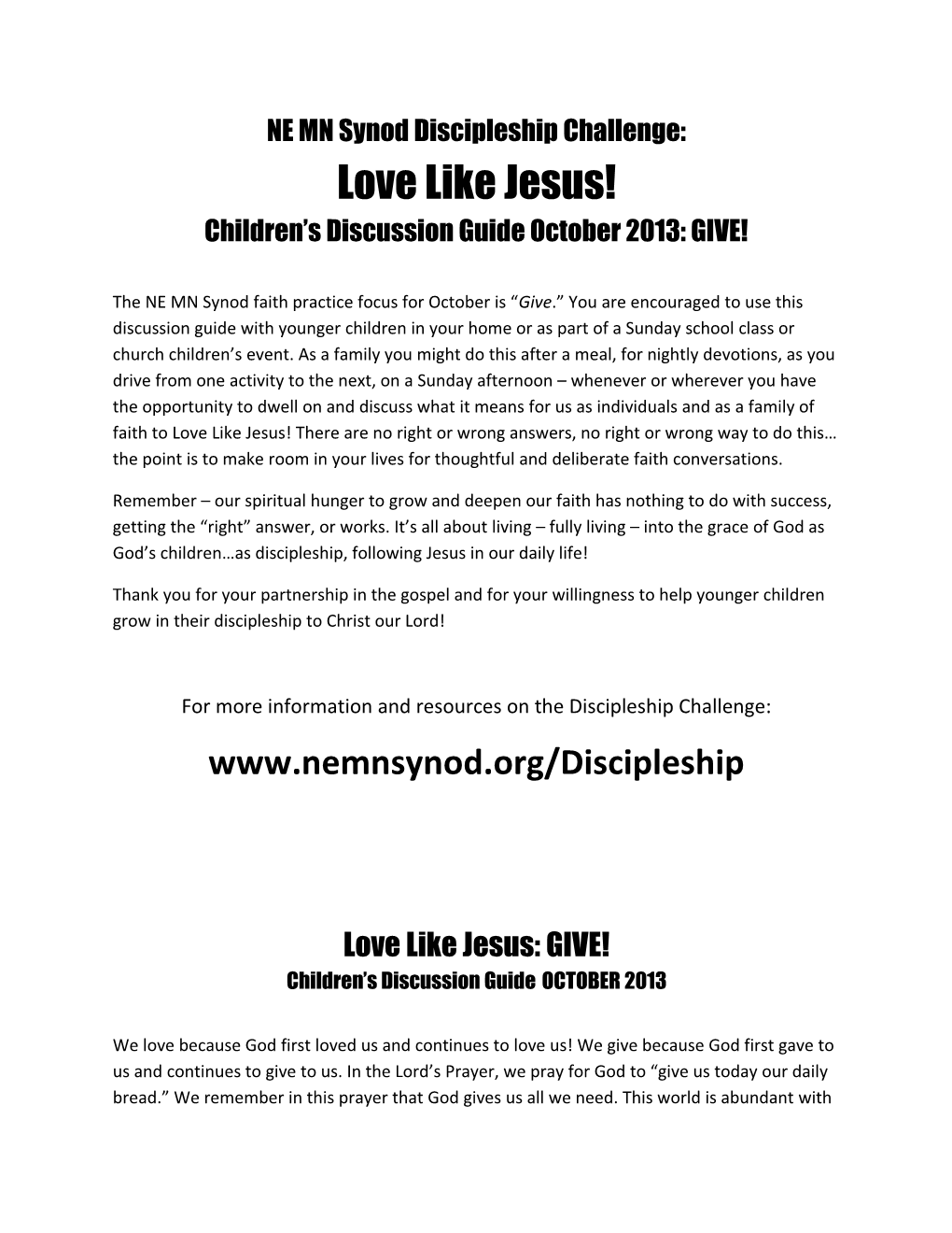 Love Like Jesus: Give