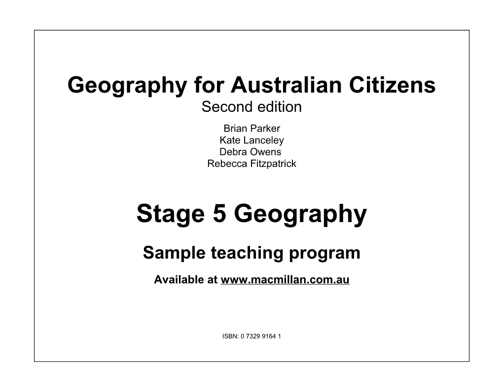 Focus Area5a1 Issues in Australian Environments