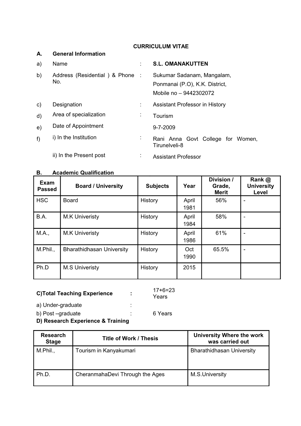 Curriculum Vitae s198