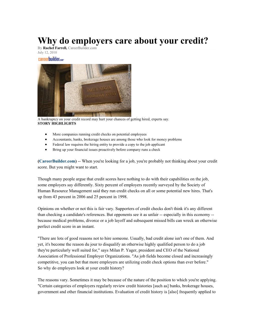 Why Do Employers Care About Your Credit s1