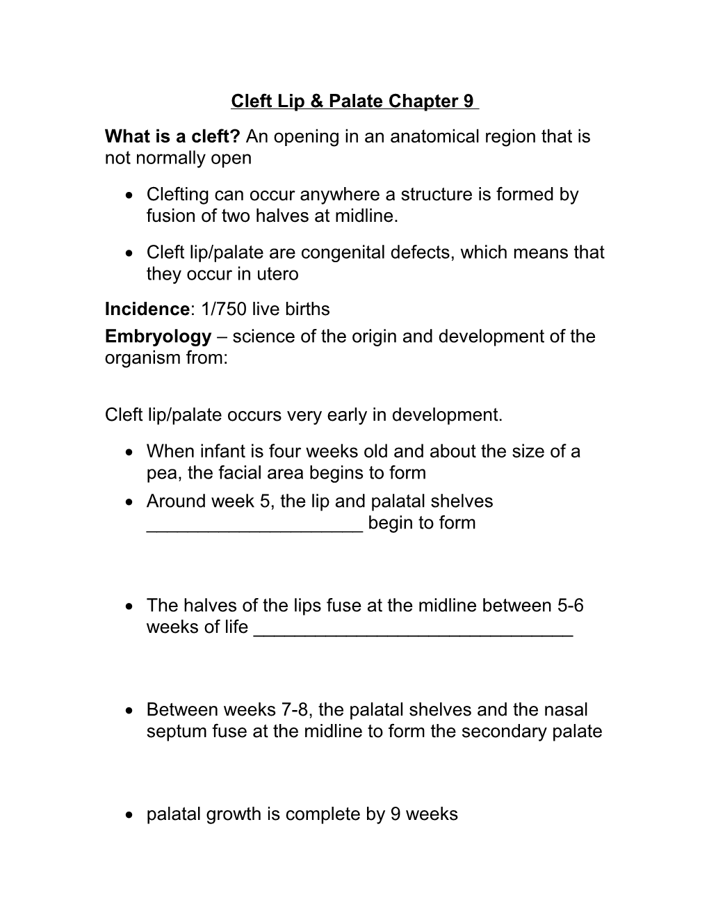 Cleft Lip & Palate Chapter 9