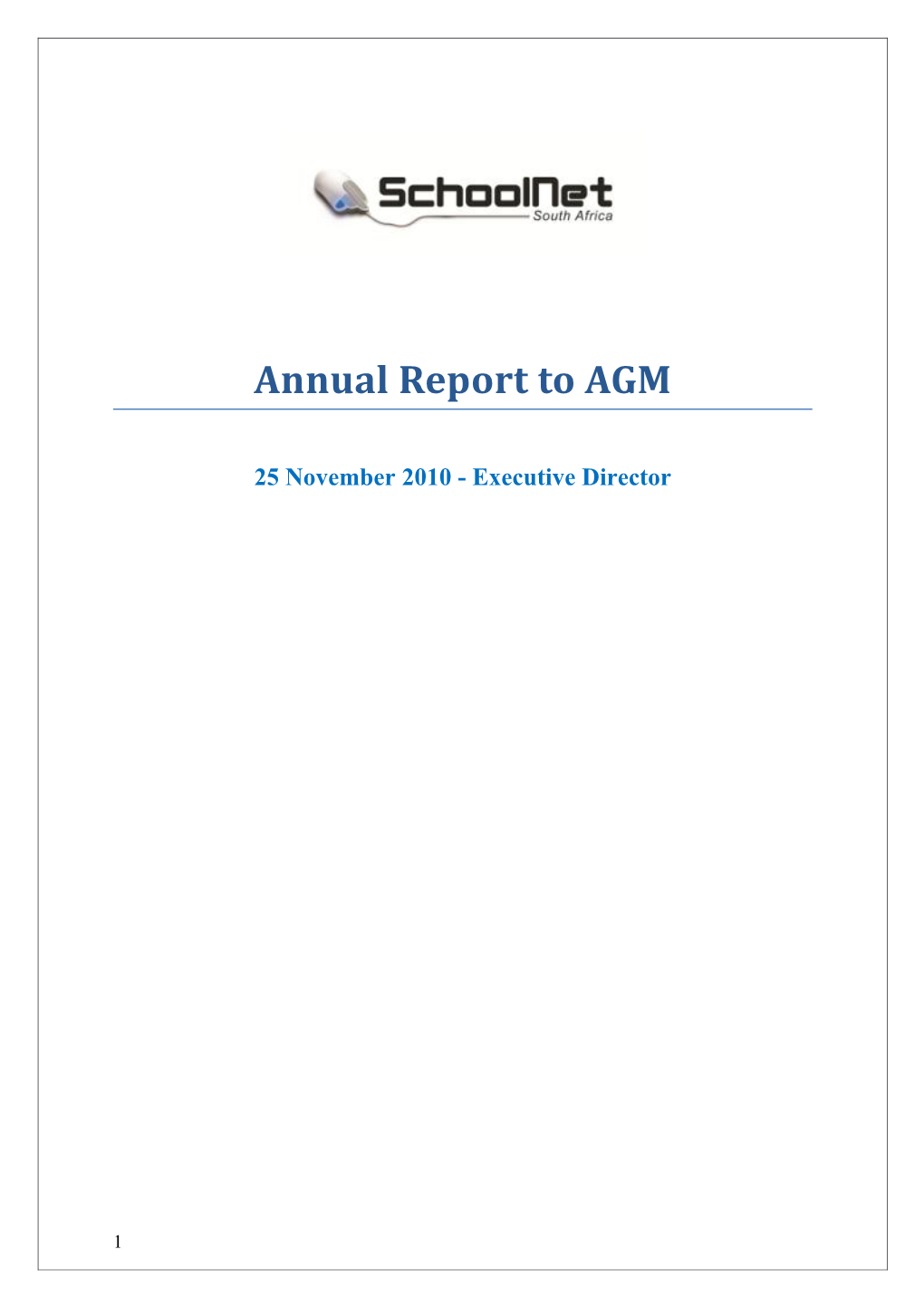 Annual Report to AGM