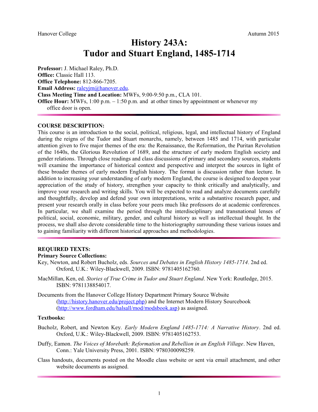 Tudor and Stuart England, 1485-1714