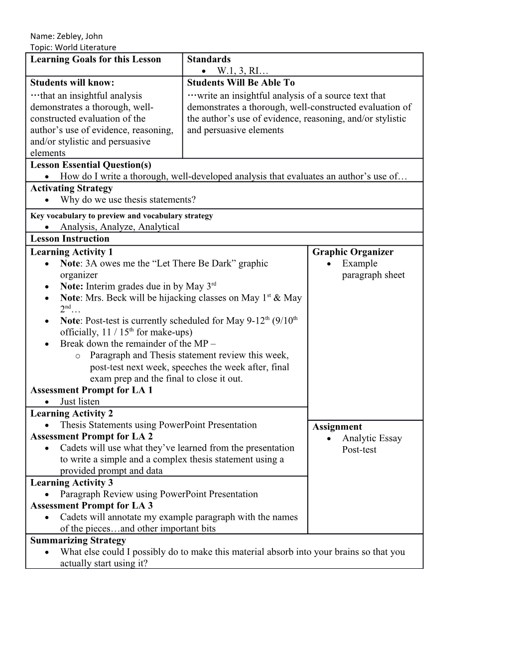 Paragraph Pieces Topic Sentence, Position/Opinion Statement, Evidence, Explanation