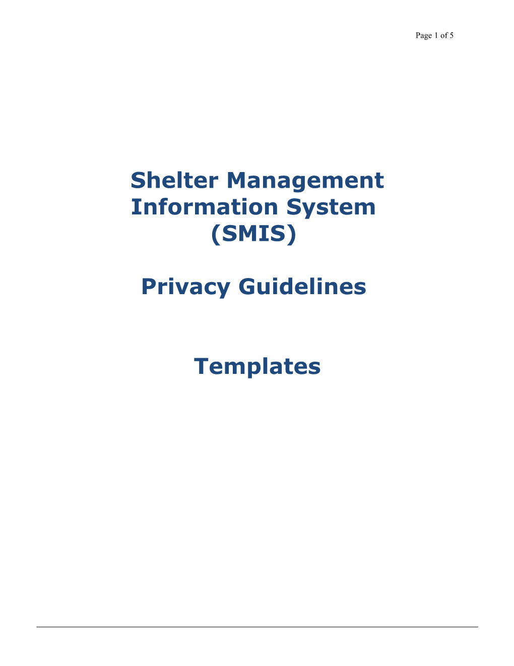 Shelter Management Information System
