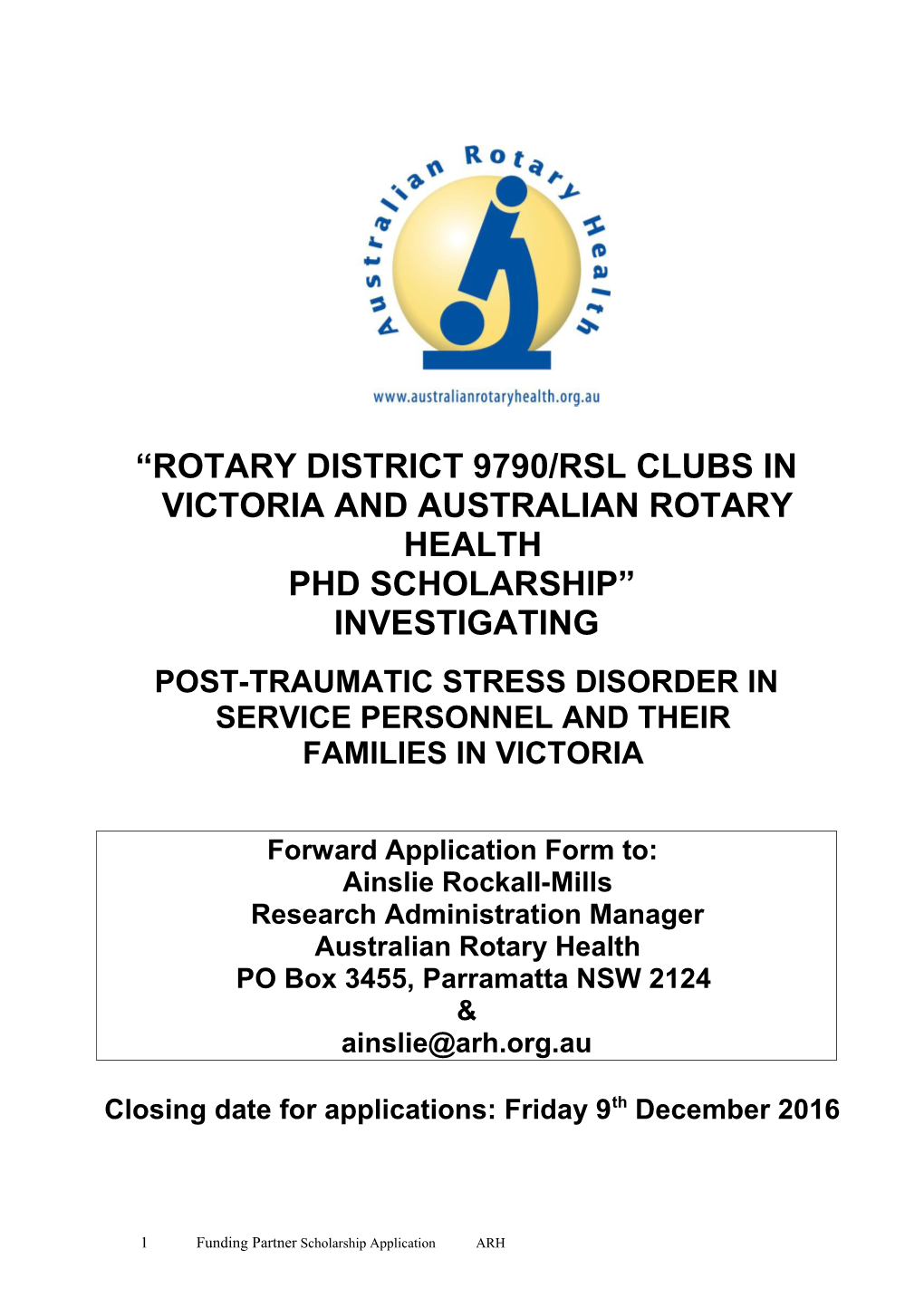Rotary District 9790/Rsl Clubs in Victoria and Australian Rotary Health