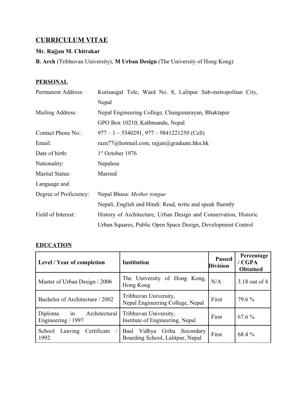 Curriculum Vitae s120