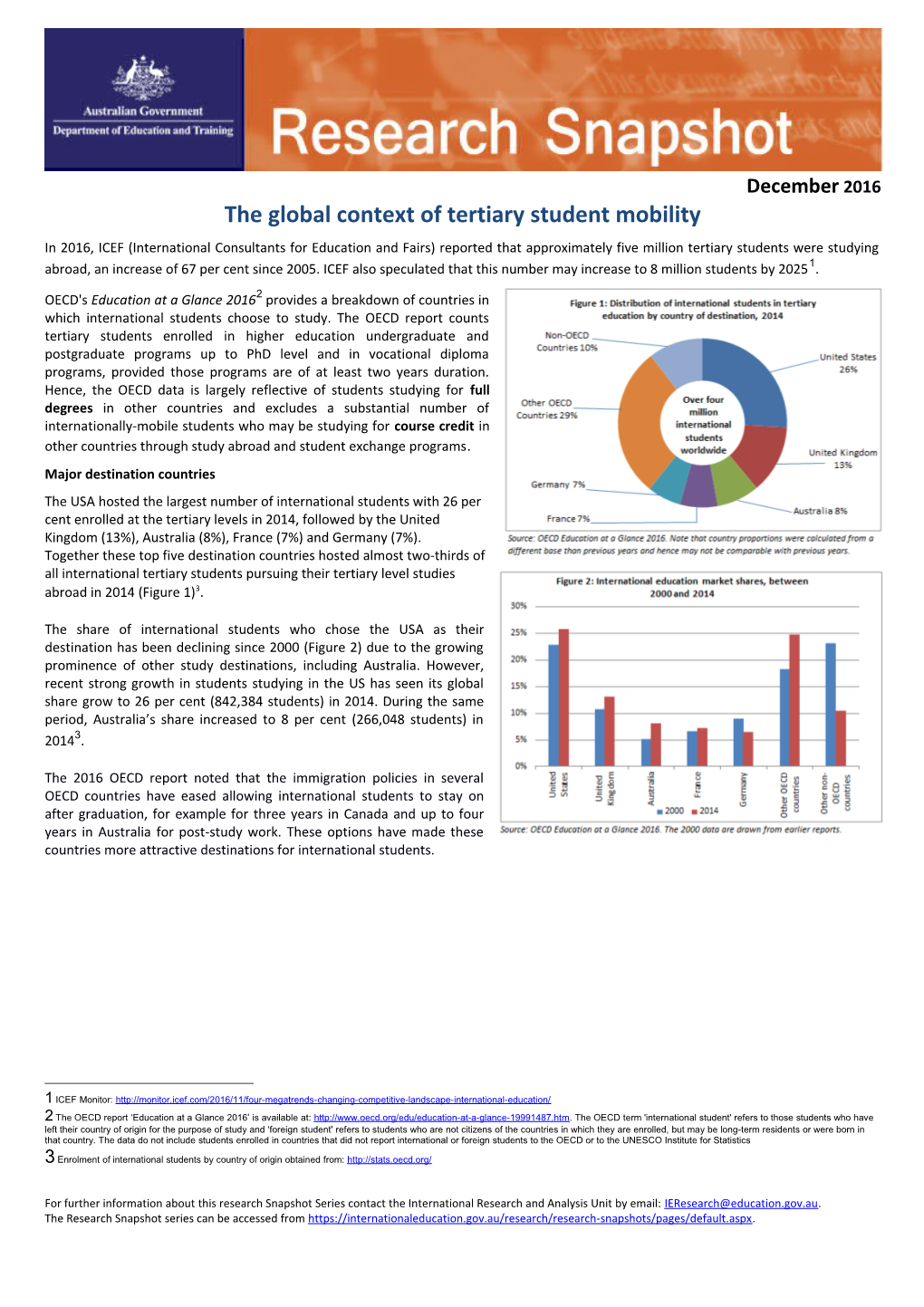 The Global Context of Tertiary Student Mobility