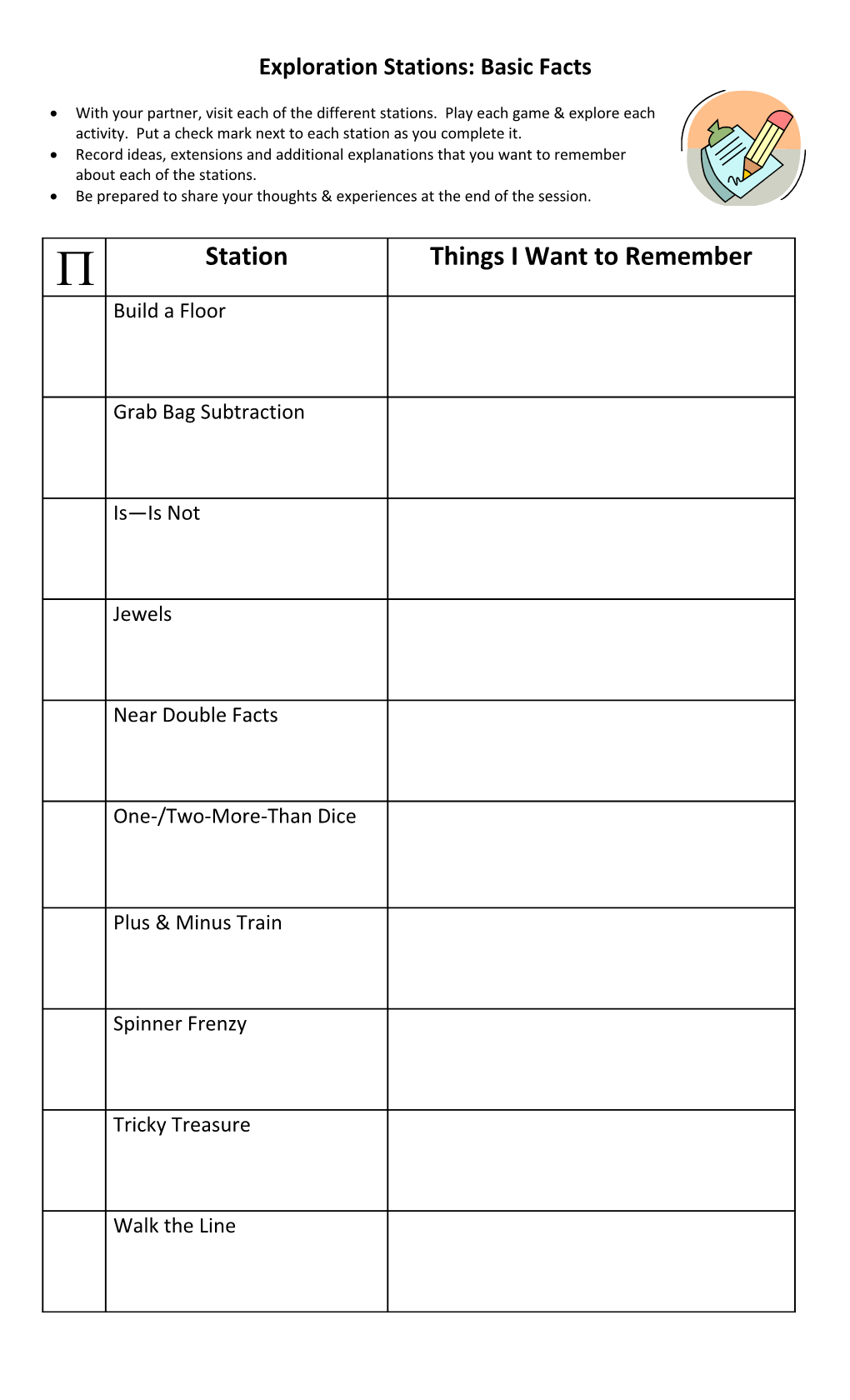 Exploration Stations: Beginning Number Concepts