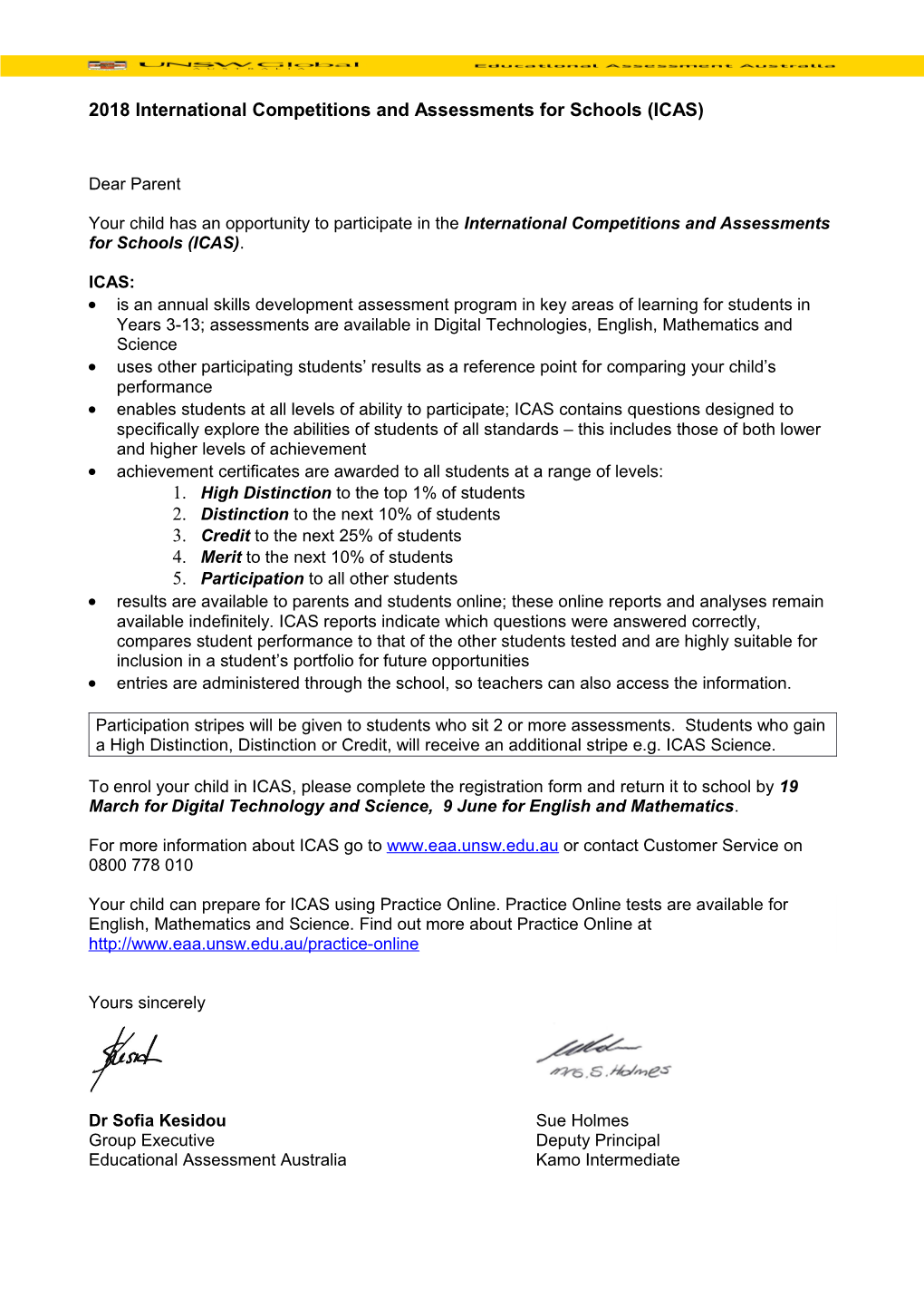 2018 International Competitions and Assessmentsfor Schools (ICAS)