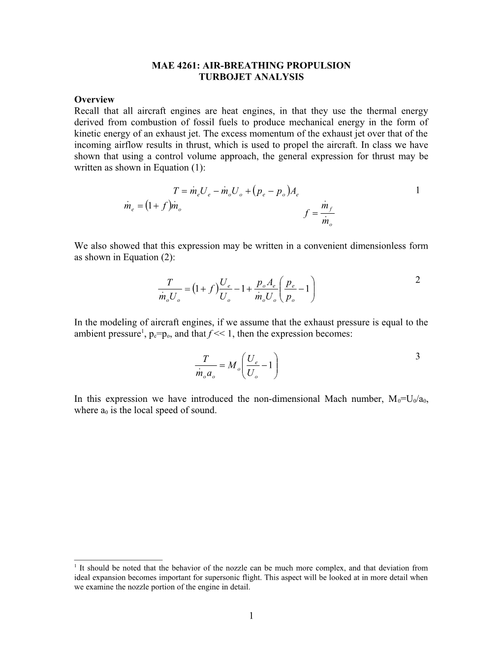 General Expression for Thrust