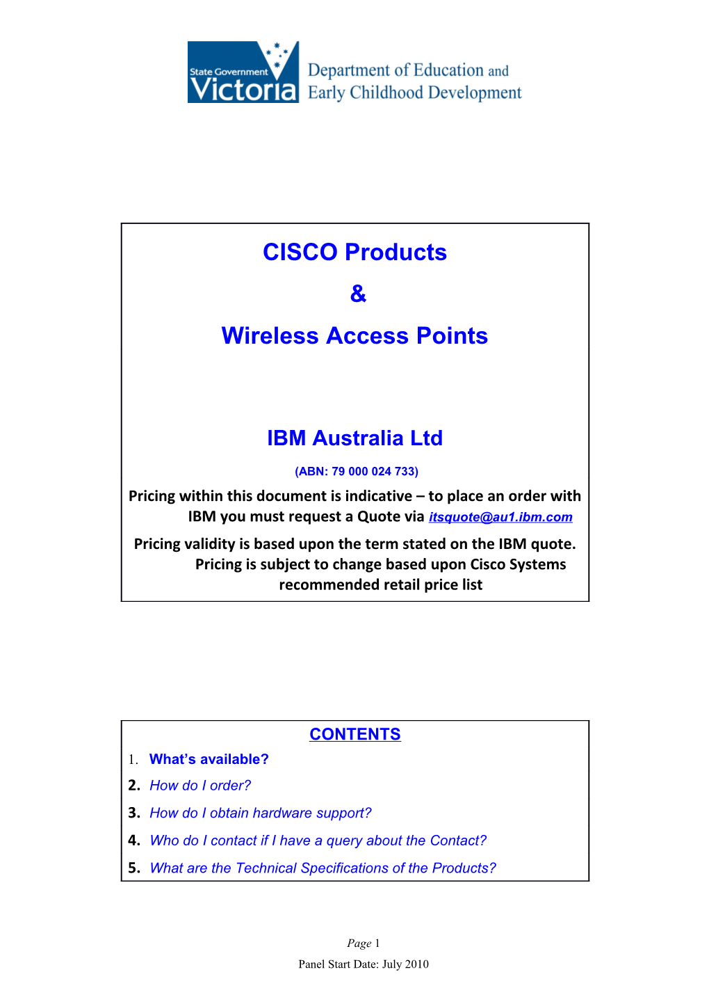 IBM Cisco Price Guide