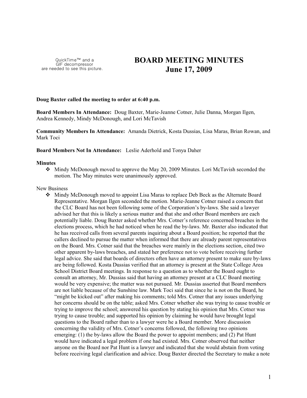 Board Meeting Minutes 12/12/07