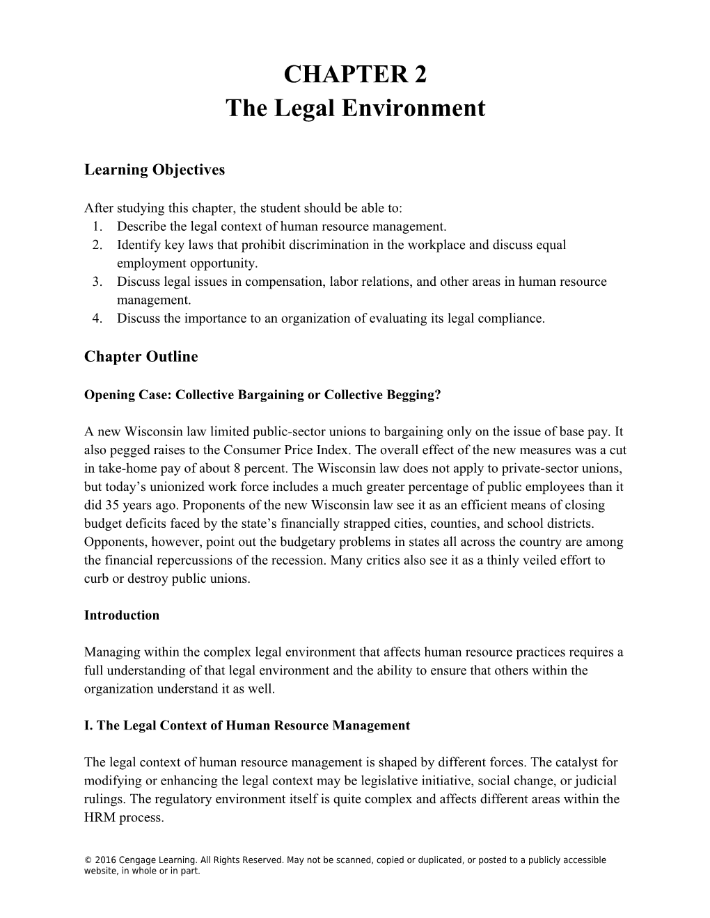 The Legal Environment