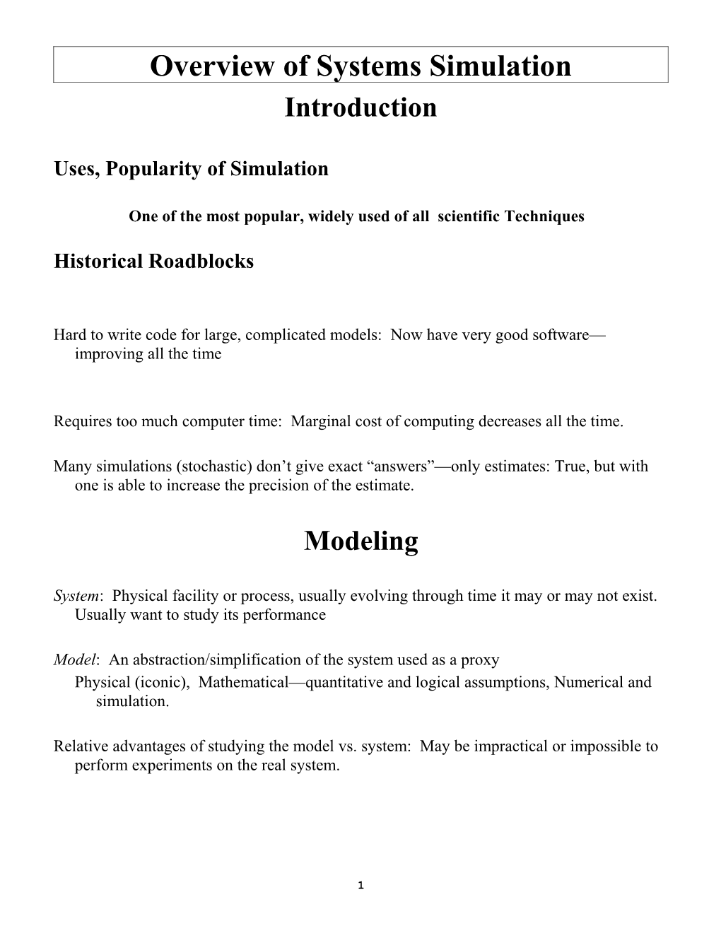 Modern Simulation Analysis