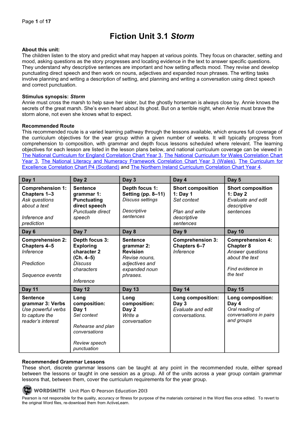 Fiction Unit3.1 Storm