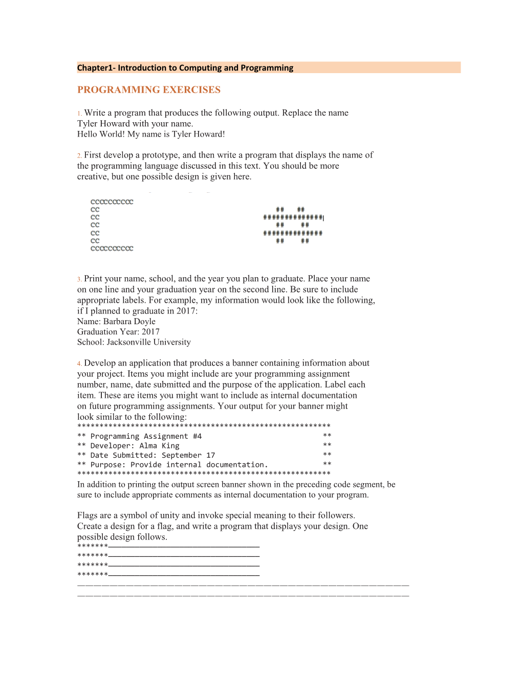 Chapter1- Introduction to Computing and Programming