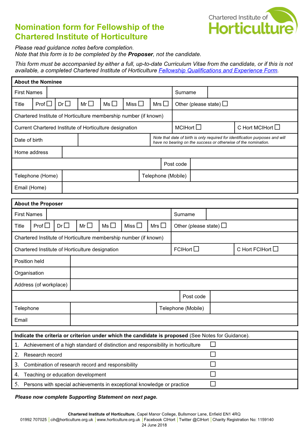 Please Read Guidance Notes Before Completion