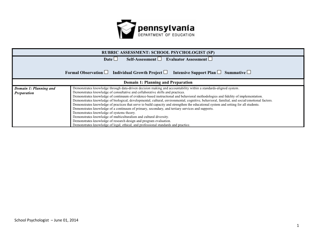 School Psychologist June 01, 2014