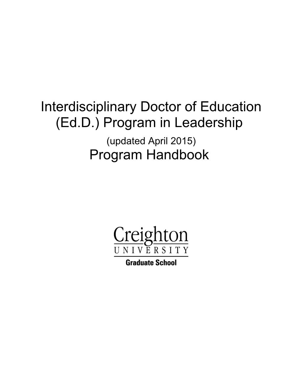 Interdisciplinary Doctor of Education (Ed.D.) Program in Leadership