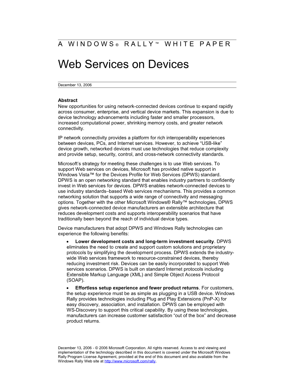 Web Services on Devices