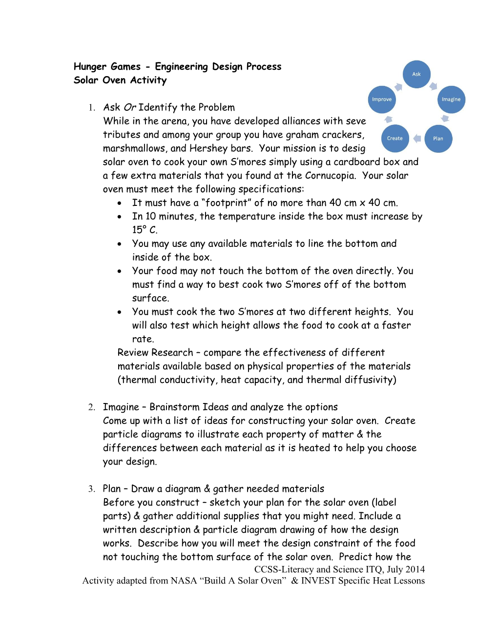 Solar Oven Activity