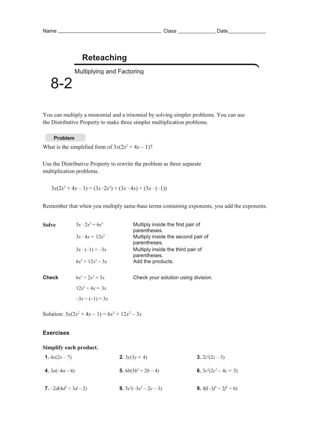 What Is the Simplified Form of 3X(2X2 + 4X 1)?