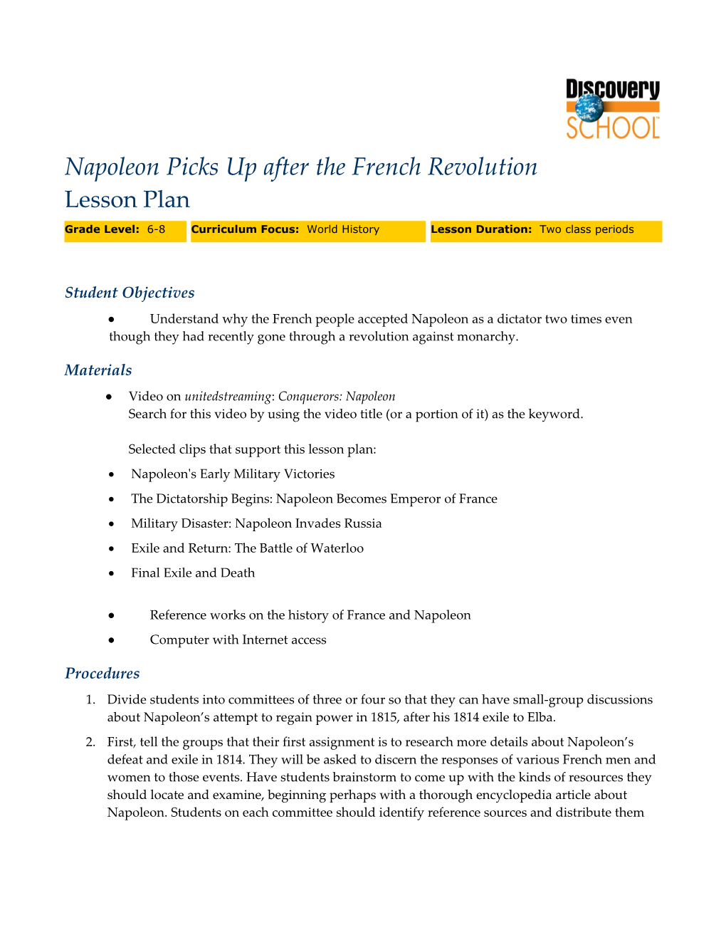 Napoleon Picks up After the French Revolution