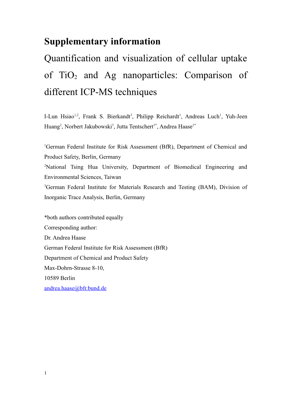 Quantification and Visualization of Cellular Uptake of Tio2 and Ag Nanoparticles: Comparison