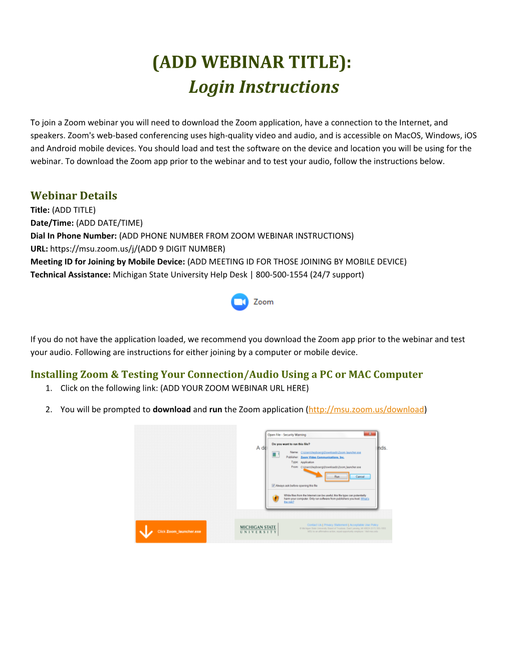 (ADD WEBINAR TITLE): Login Instructions