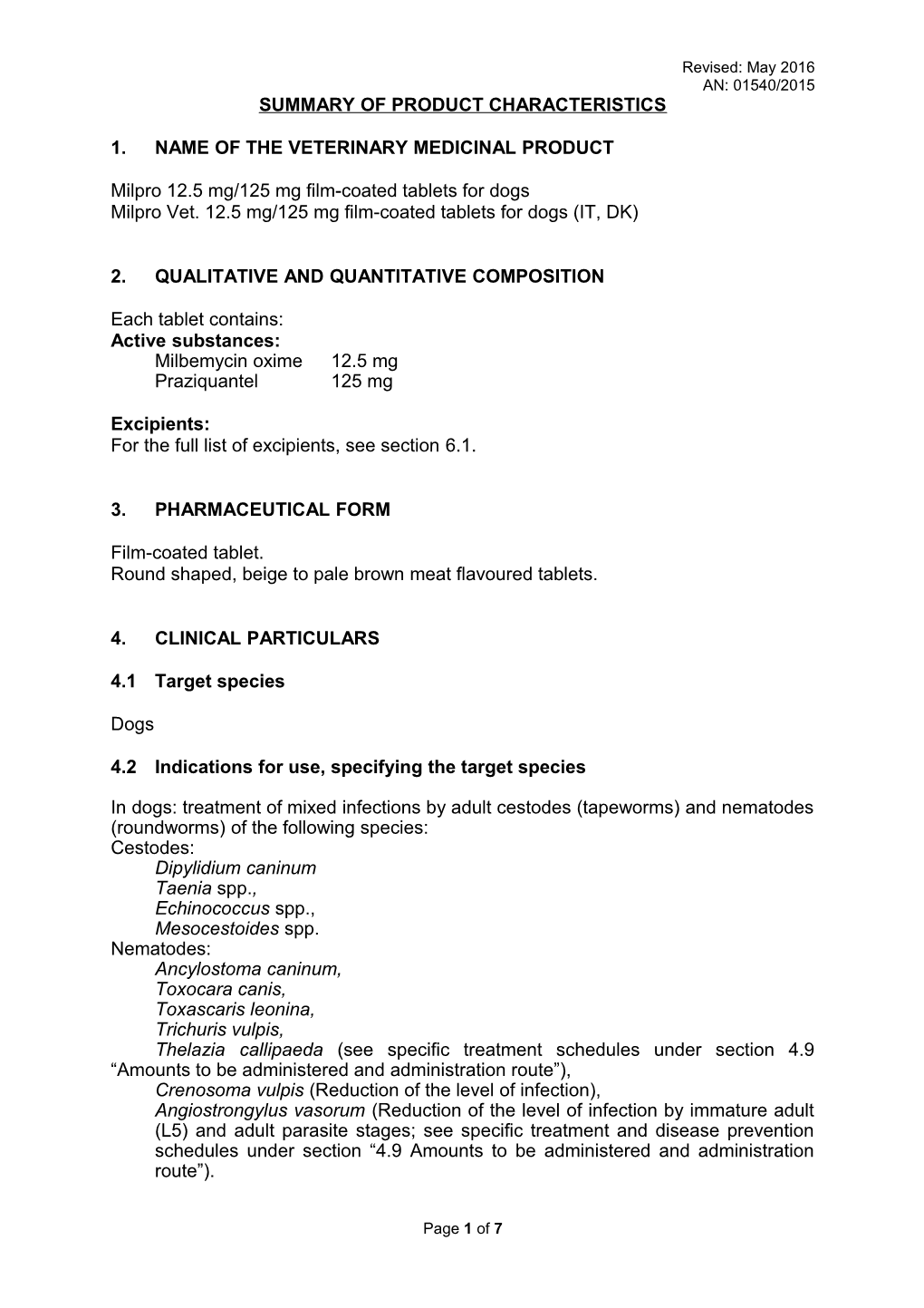 1. Name of the Veterinary Medicinal Product s15