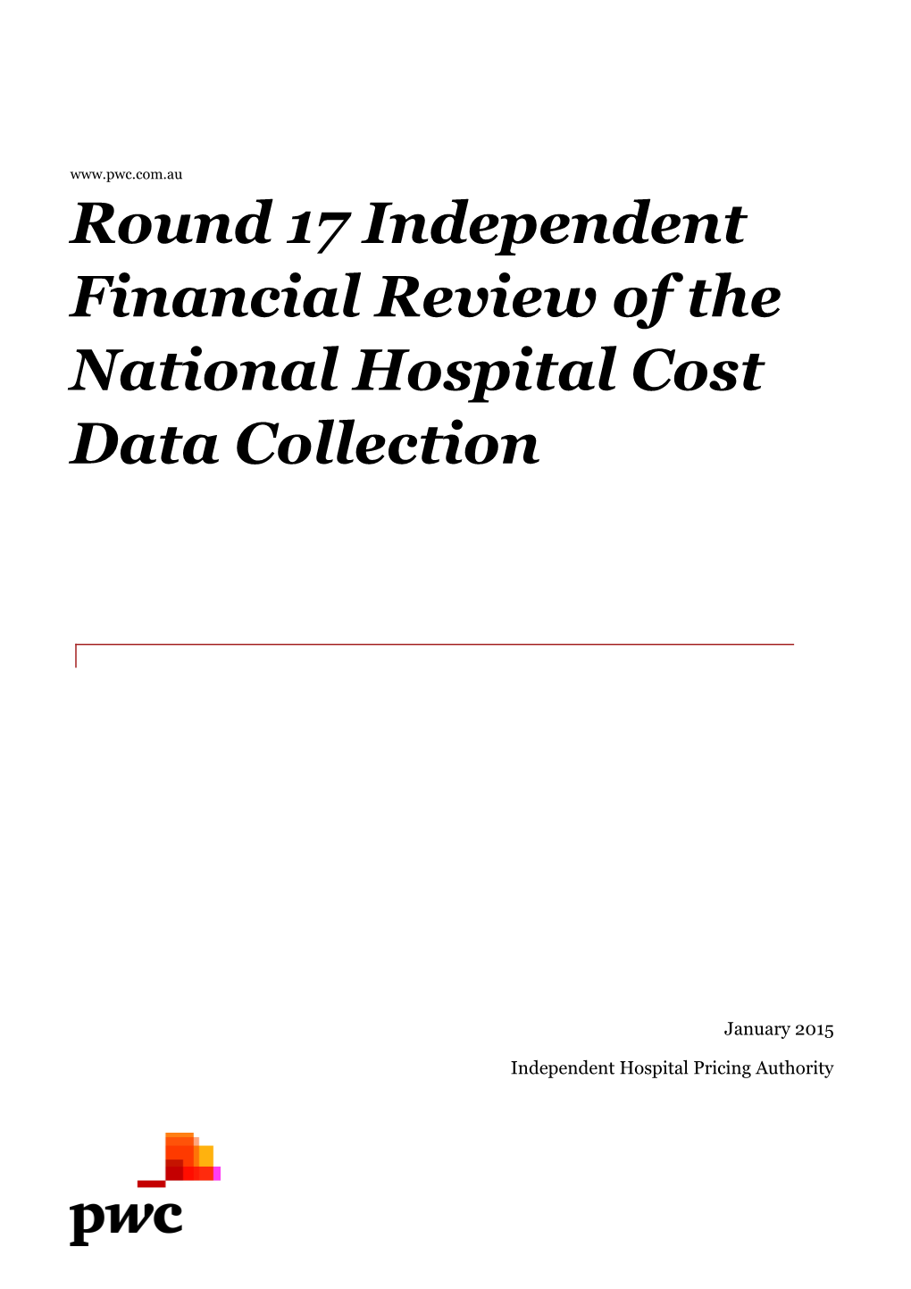 Round 17 Independent Financial Review of the National Hospital Cost Data Collection