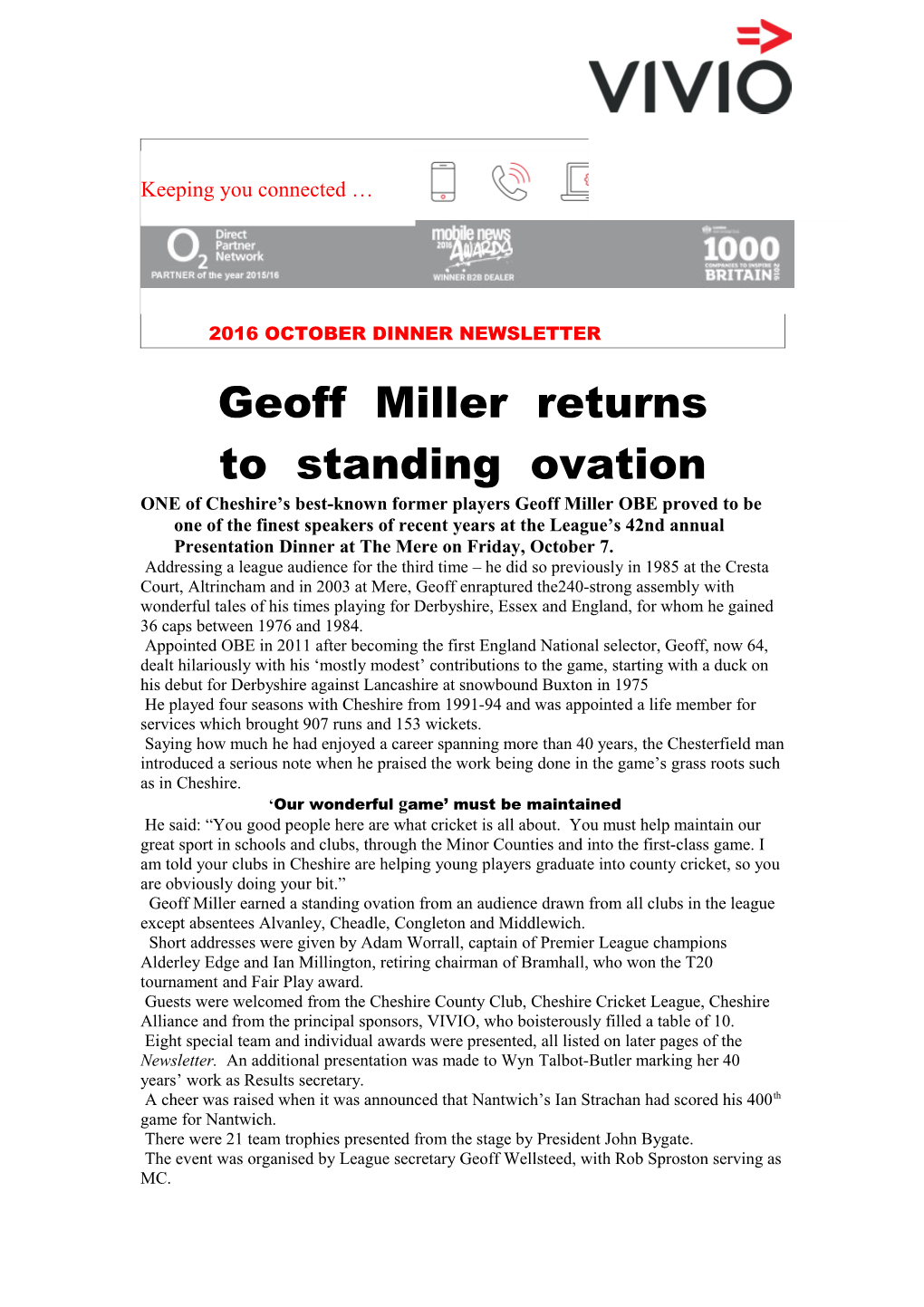 Geoff Miller Returns