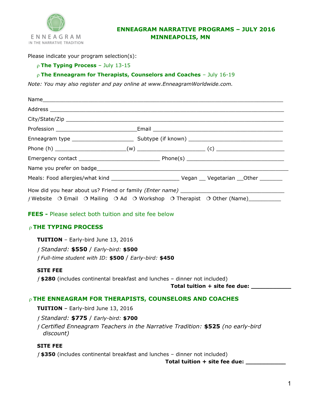 Eptp Registration Form for July 2010