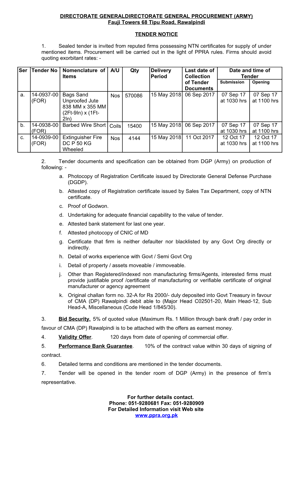 Directorate Generaldirectorate General Procurement (Army)