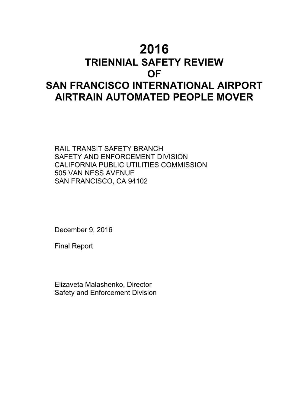 2011 Cpuc System Safety Review Checklist For