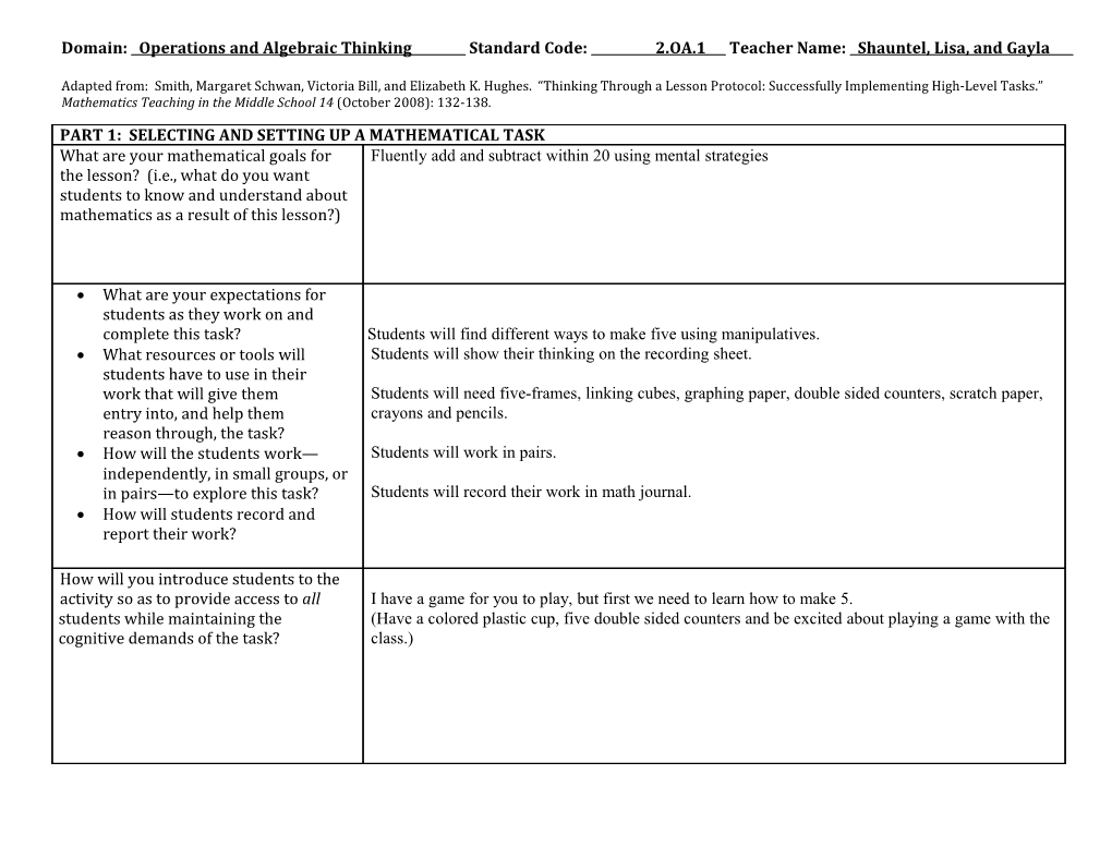 Thinking Through a Lesson Protocol (TTLP) Template s10