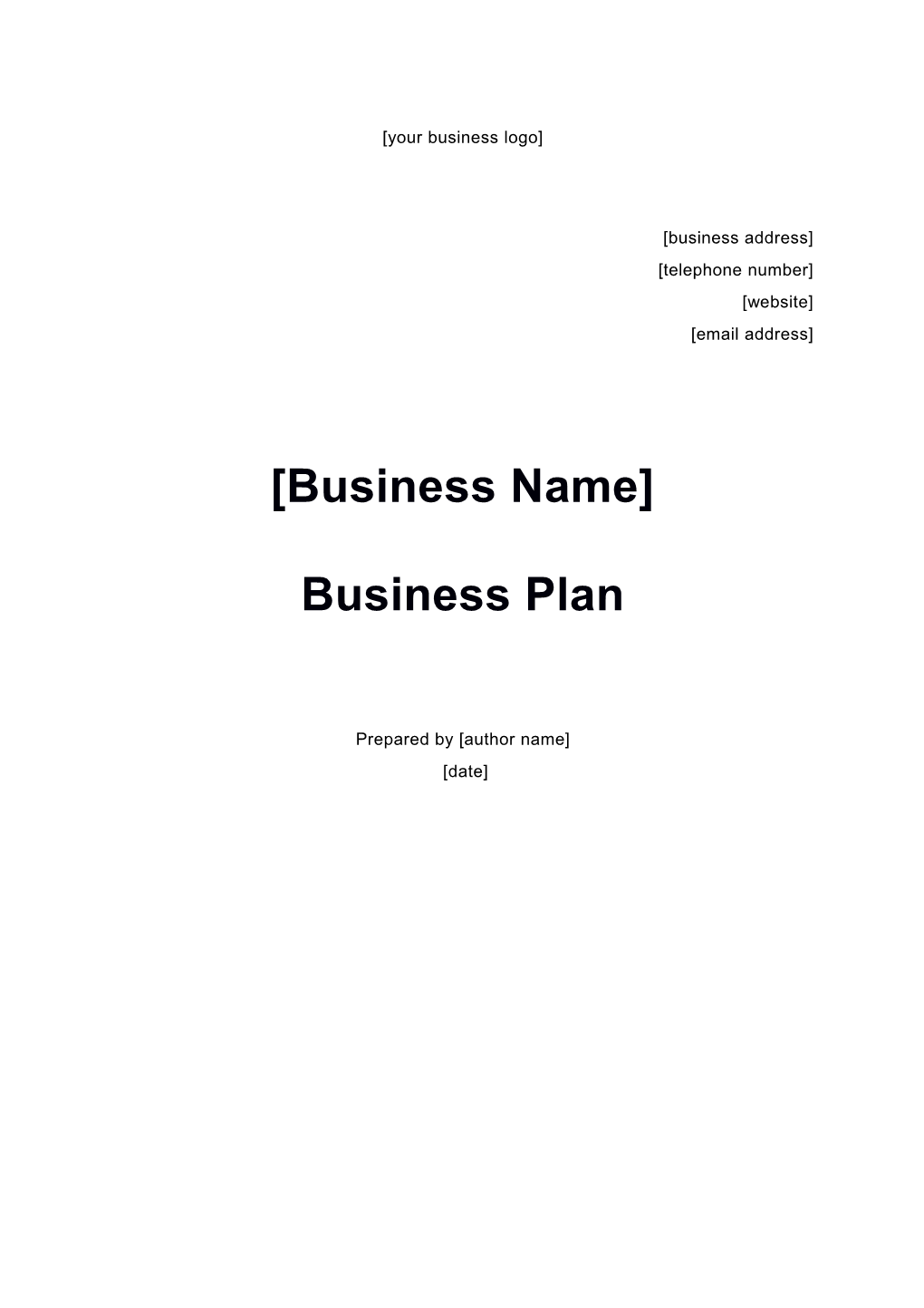 Solopreneur Business Plan Template