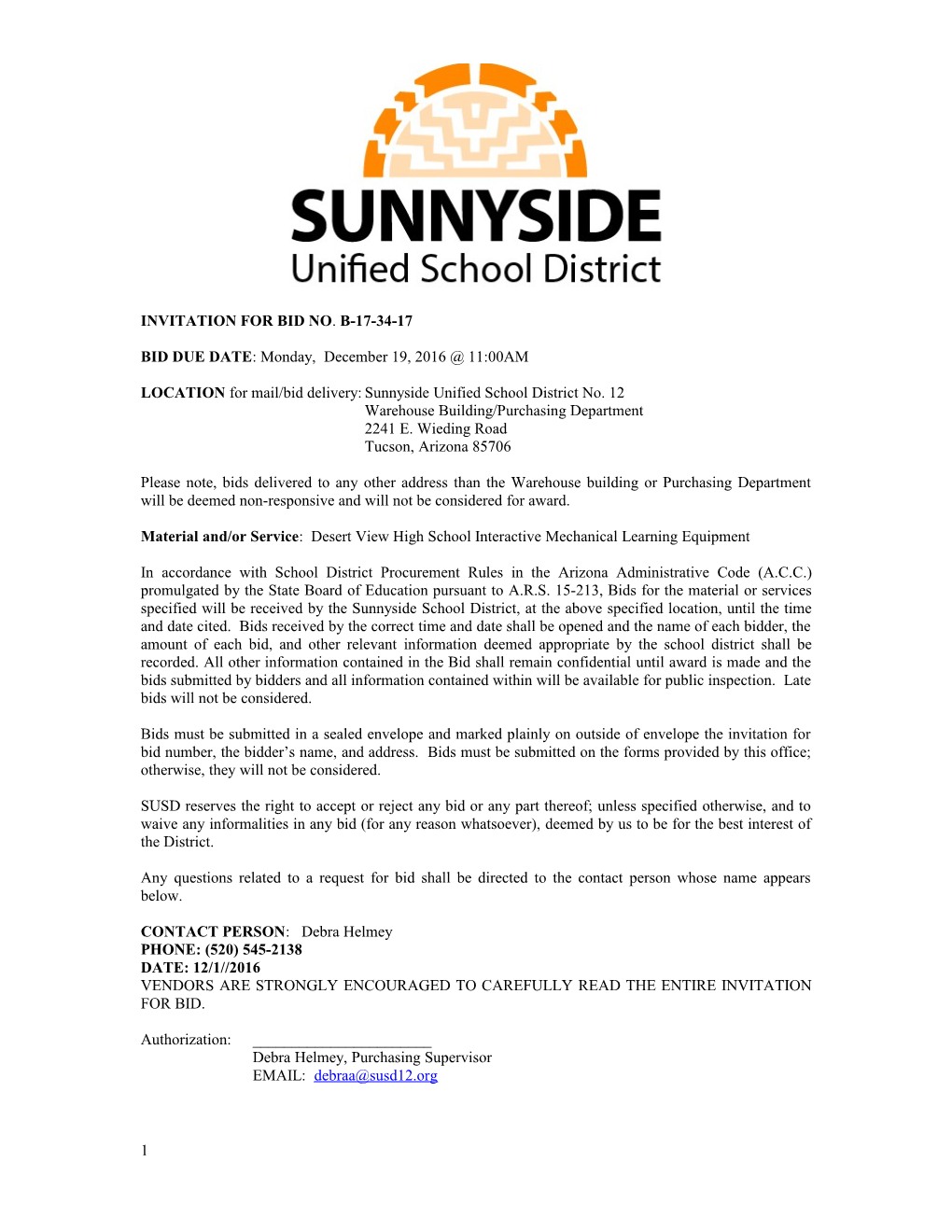 Sunnyside Unified School District No