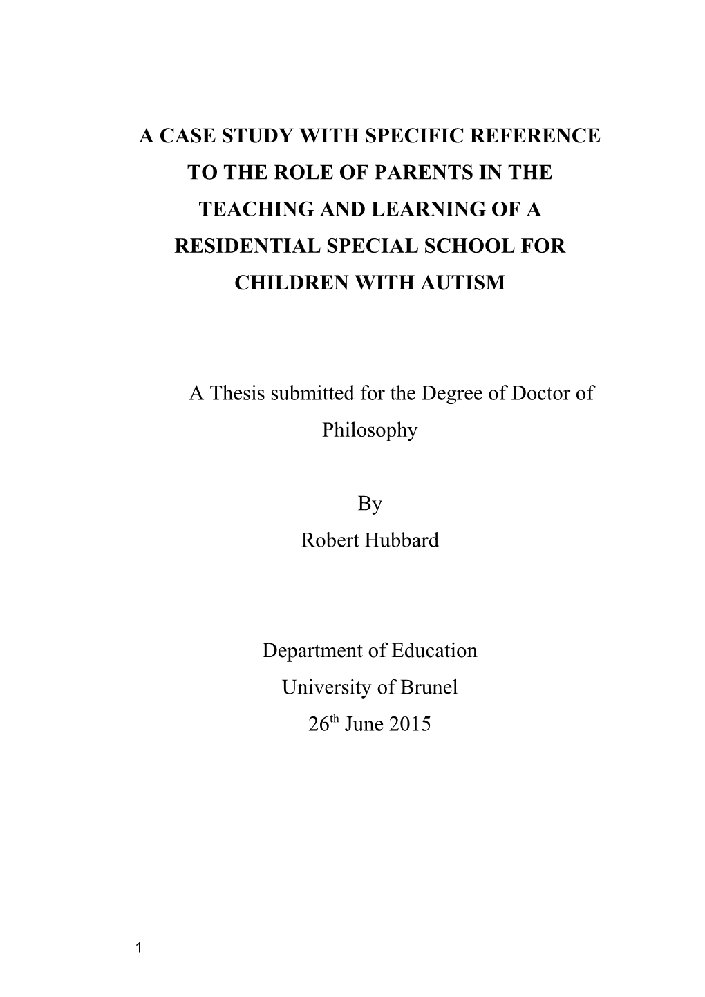 A Thesis Submitted for the Degree of Doctor of Philosophy