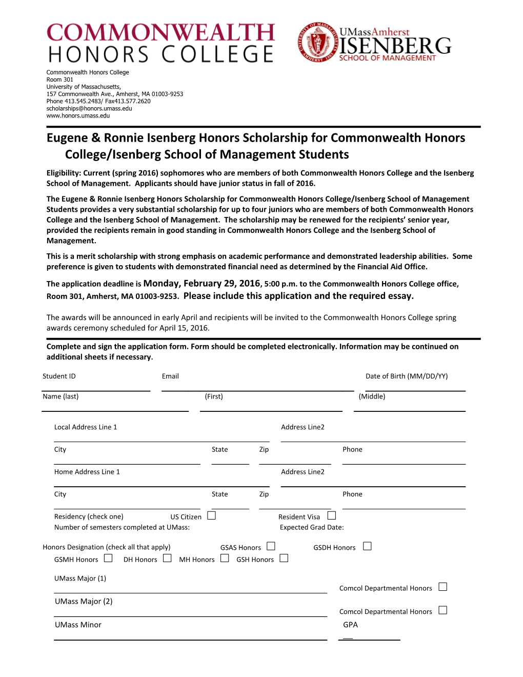 Commonwealth Honors College Room 301