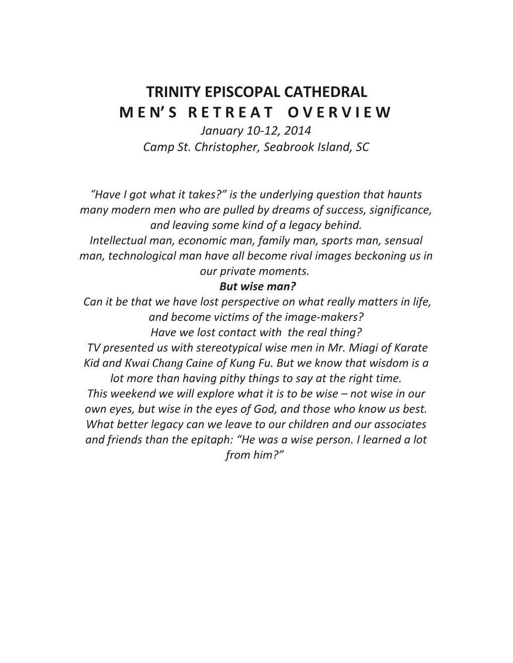 Trinity Cathedral Program