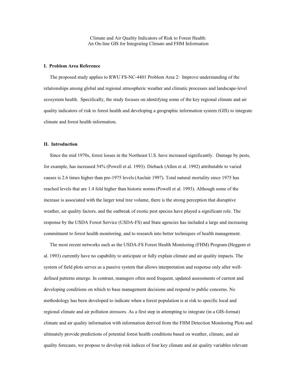 Climate and Air Quality Indicators of Risk to Forest Health