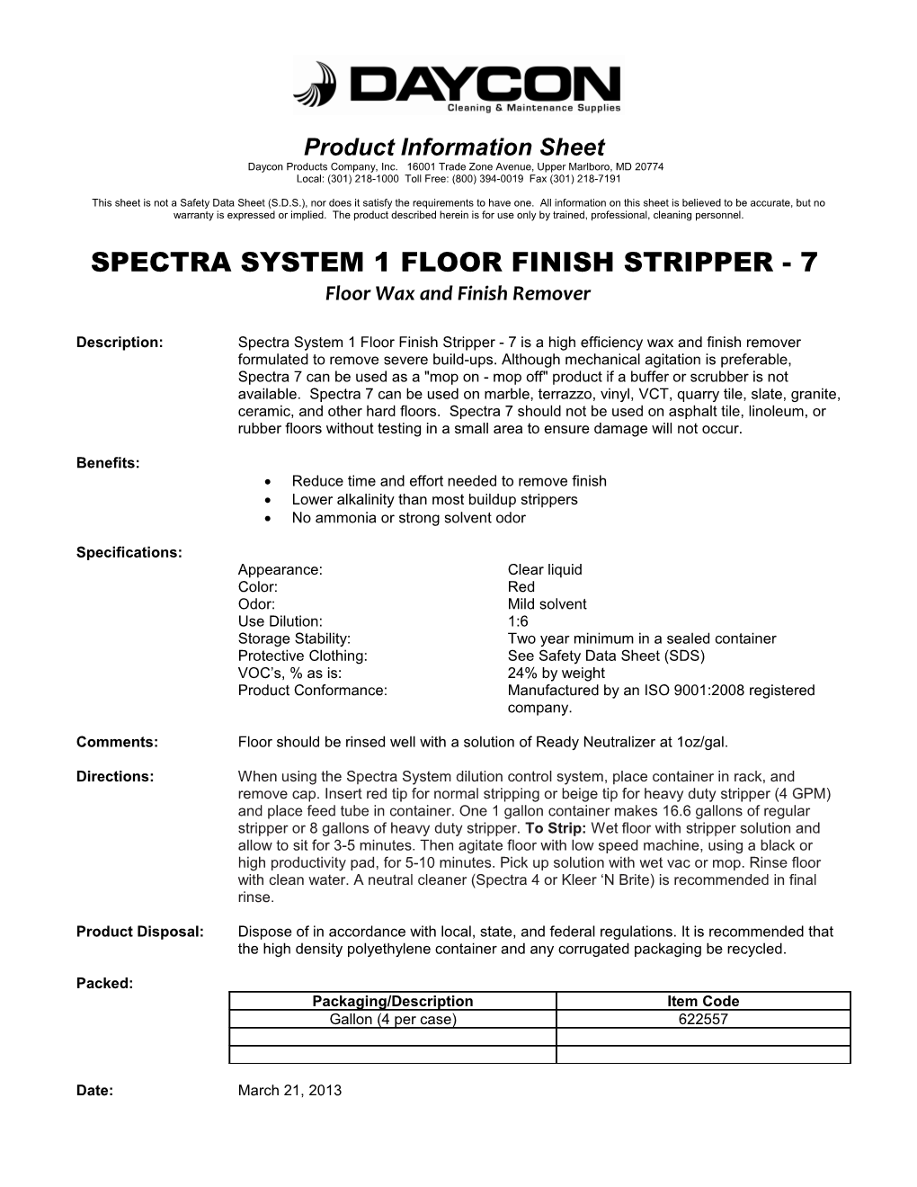 Spectra System 1 Floor Finish Stripper - 7