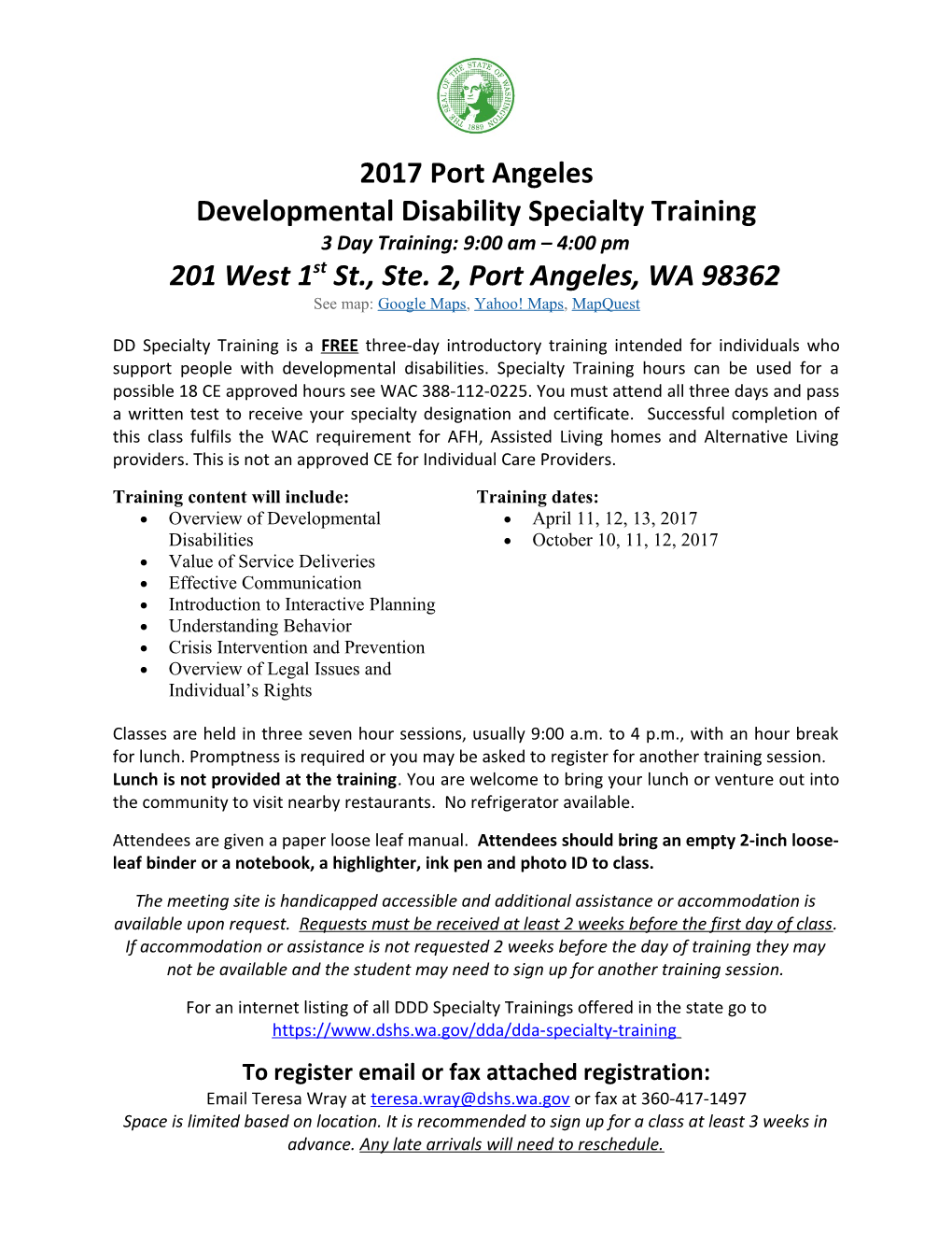 Developmental Disability Specialty Training s1