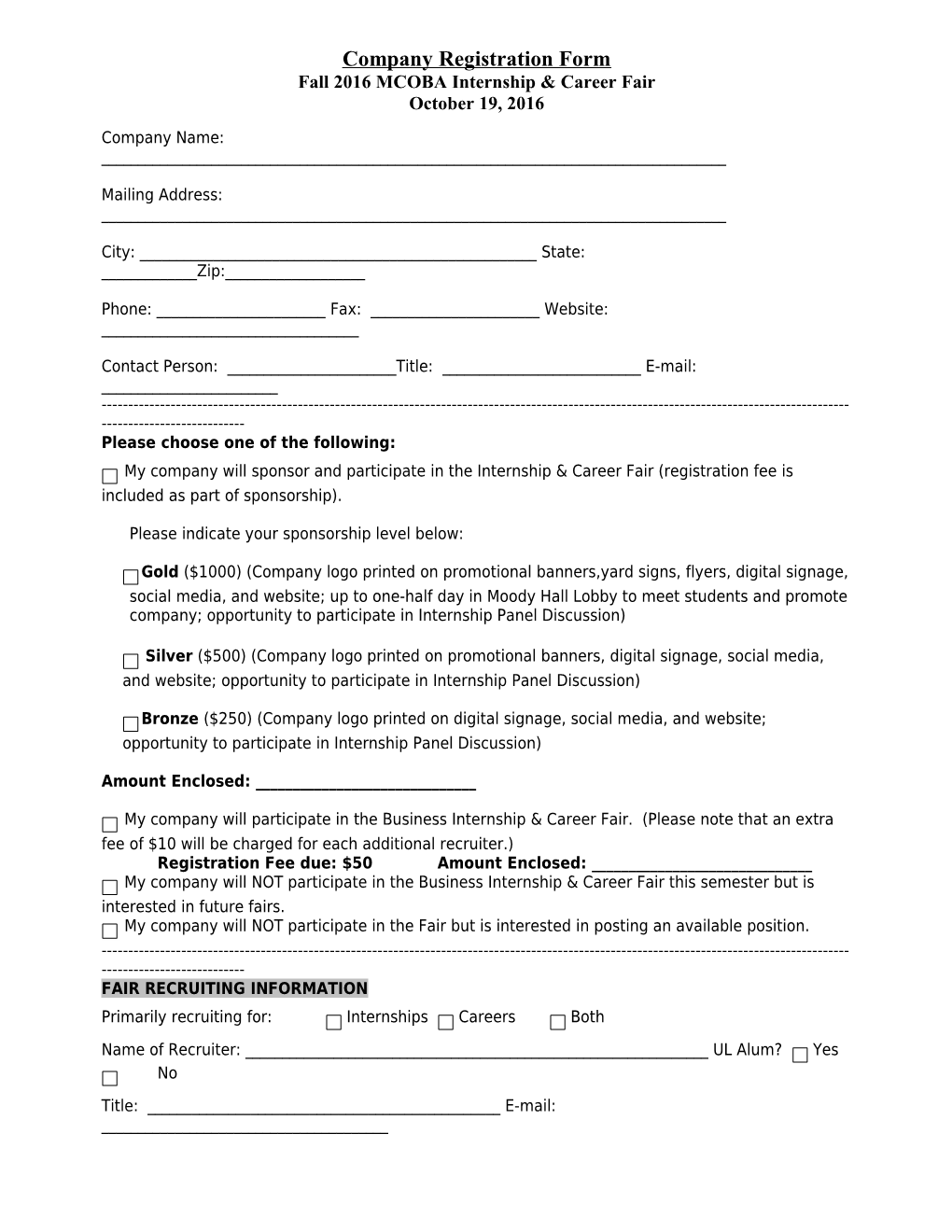 Participant Registration Form