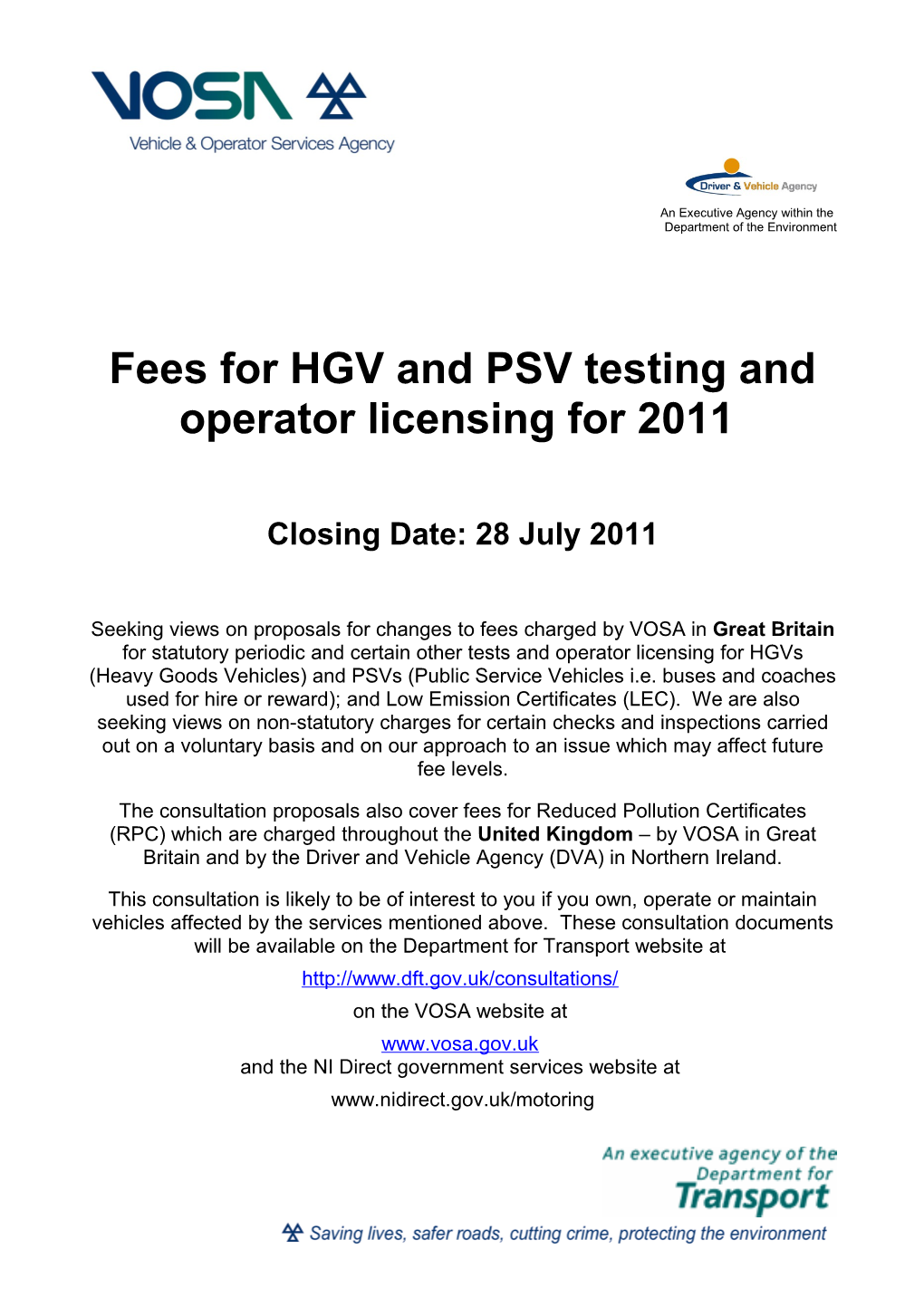 Consultation Dft-2011-18 - Consultation Document