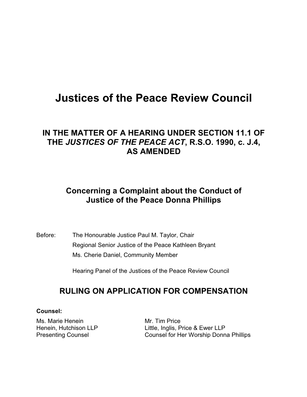 Justice of the Peace Donna Phillips