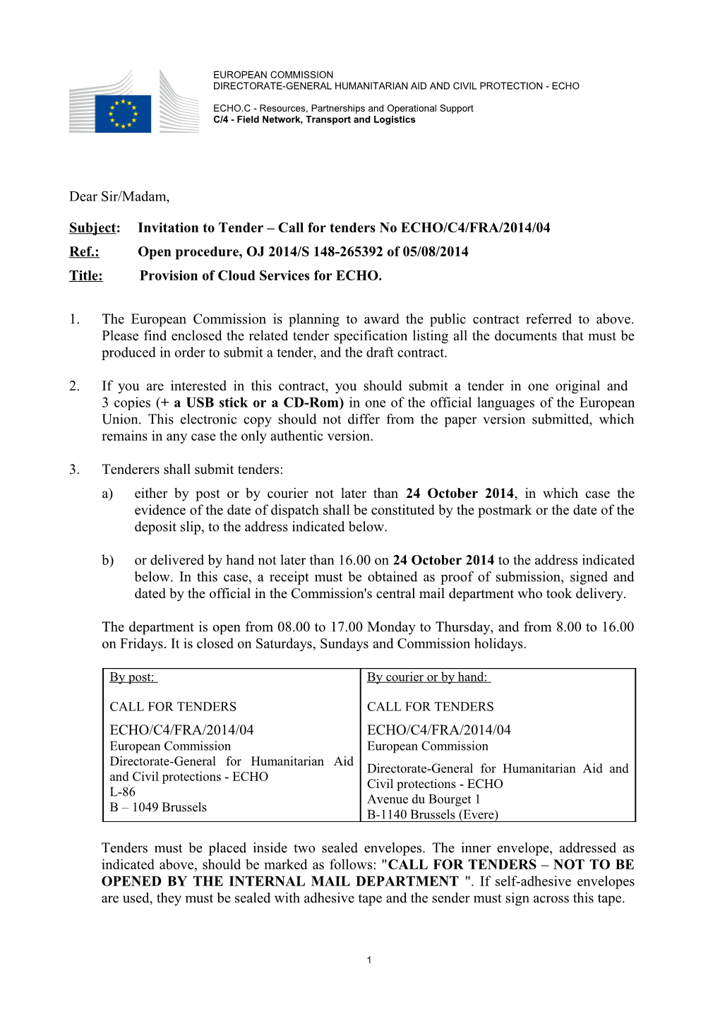 4 10 2 Cahier Des Charges Open Procedure En July2010